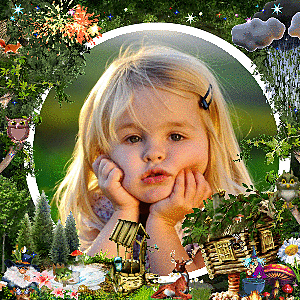 Вставить фото в детскую фоторамку В сказочном лесу» онлайн